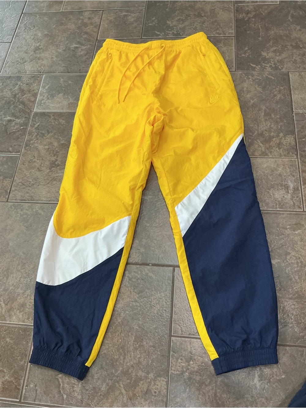 Nike Yellow Navy White Colorblock Track Pants